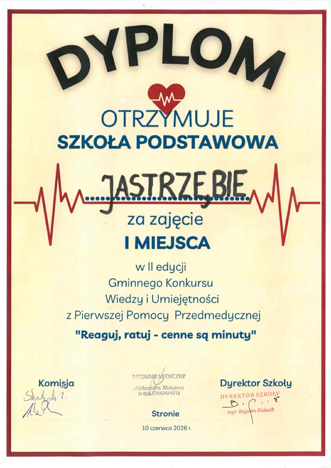 Gminny Konkurs Wiedzy i Umiejętności z Pierwszej Pomocy Przedmedycznej 