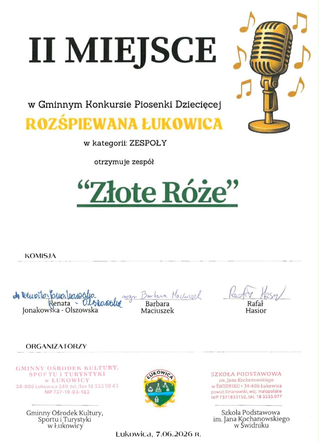 Gminny Konkurs Piosenki Dziecięcej 