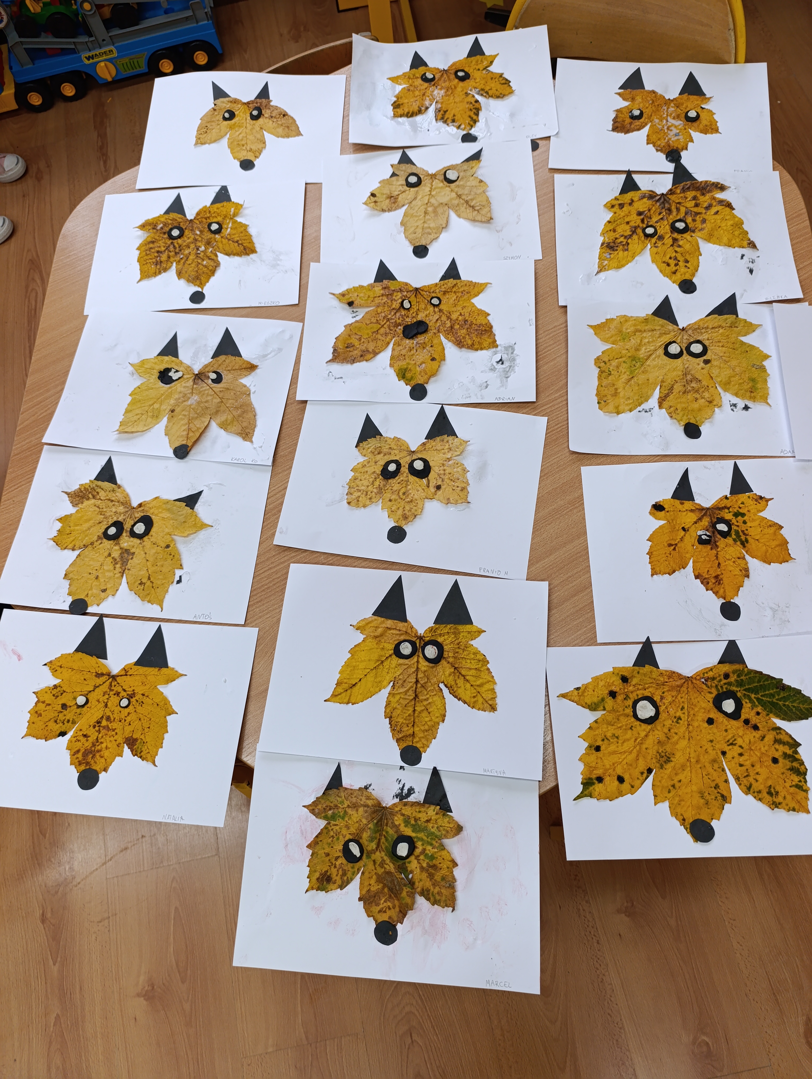 🦊 Liski z liści – jesienne prace przedszkolaków 🍁